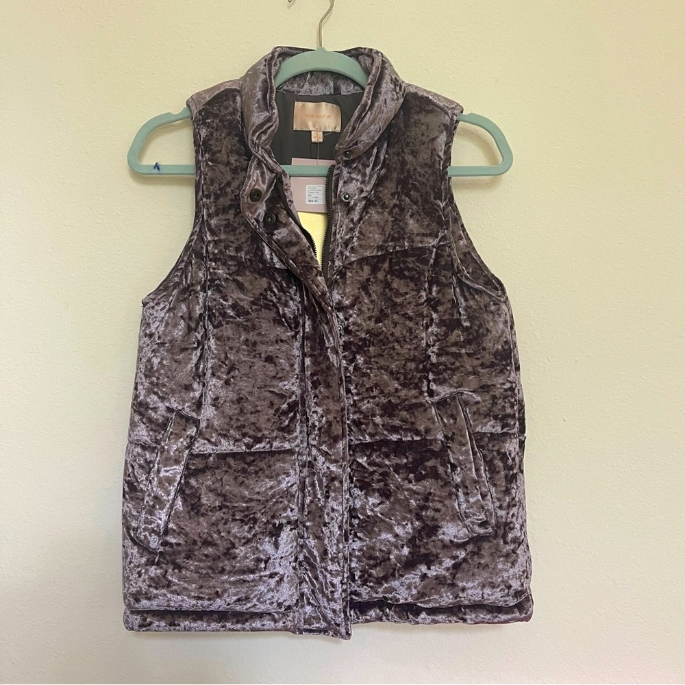 NWT XS Purple Crushed Velvet Vest